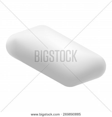 Chewing Single Gum Mockup. Realistic Illustration Of Chewing Single Gum Mockup For Web Design Isolat