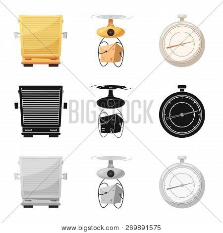 Isolated Object Of Goods And Cargo Logo. Set Of Goods And Warehouse Vector Icon For Stock.