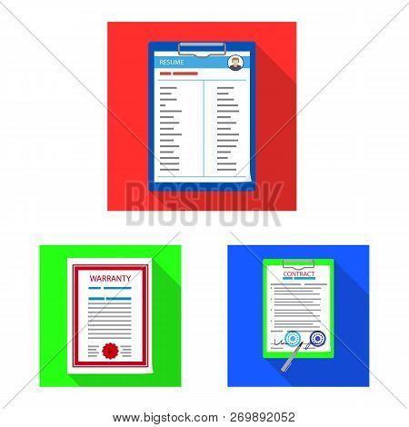 Vector Illustration Of Form And Document Icon. Collection Of Form And Mark Stock Vector Illustration
