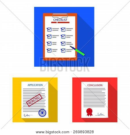 Vector Design Of Form And Document Icon. Set Of Form And Mark Stock Vector Illustration.