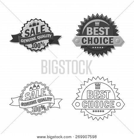 Vector Design Of Emblem And Badge Icon. Set Of Emblem And Sticker Vector Icon For Stock.
