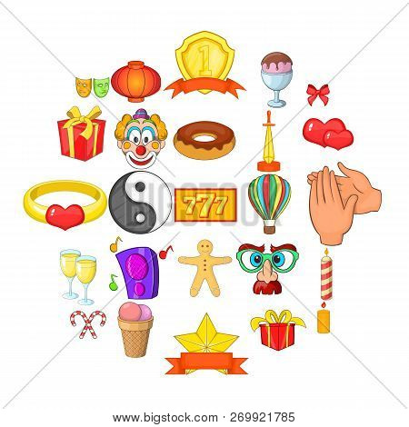 Admiration Icons Set. Cartoon Set Of 25 Admiration Icons For Web Isolated On White Background