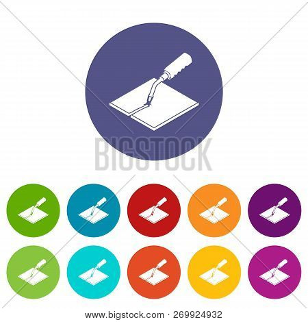 Welding Torch Icons Color Set For Any Web Design On White Background