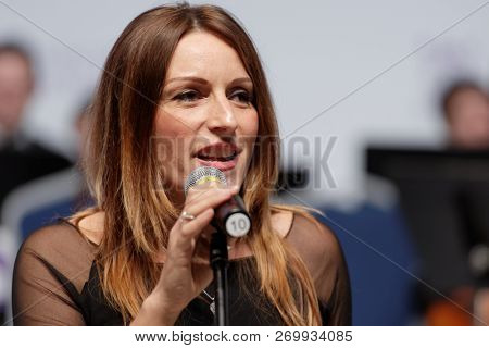 ST. PETERSBURG, RUSSIA - NOVEMBER 17, 2018: Lucia Borgonzoni, State Secretary for Cultural Assets and Activities and Tourism of Italy during Saint-Petersburg International Cultural Forum