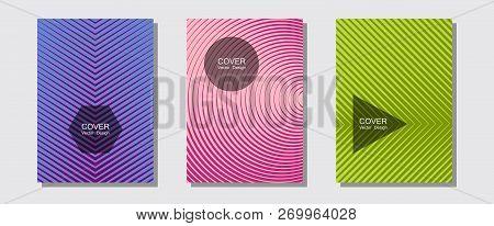Abstract Shapes Of Multiple Lines Halftone Patterns. Musical Album Adverts. Halftone Lines Music Pos