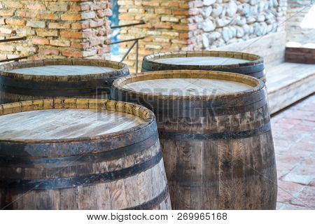 Wine Barrels, Alexander Chavchavadze House Museum In Tsinandali, Village In Kakheti, Georgia