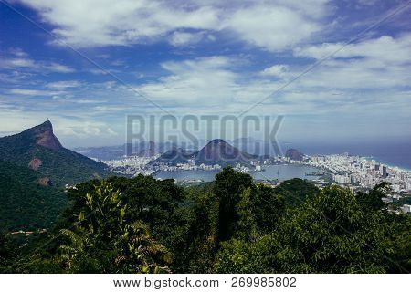 Inspiring Aerial View Of City Rio De Janeiro, Brazil
