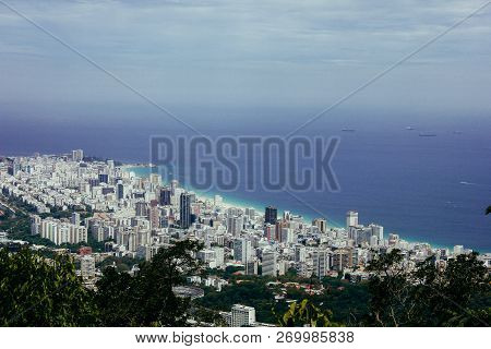 Inspiring Aerial View Of City Rio De Janeiro, Brazil
