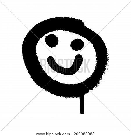 Graffiti Grunge Emoji With Black Ond White Colour