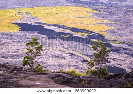 Volcanic Landscape In Volcanoes National Park, Big Island, Hawaii: In The 1980s The Road Through The