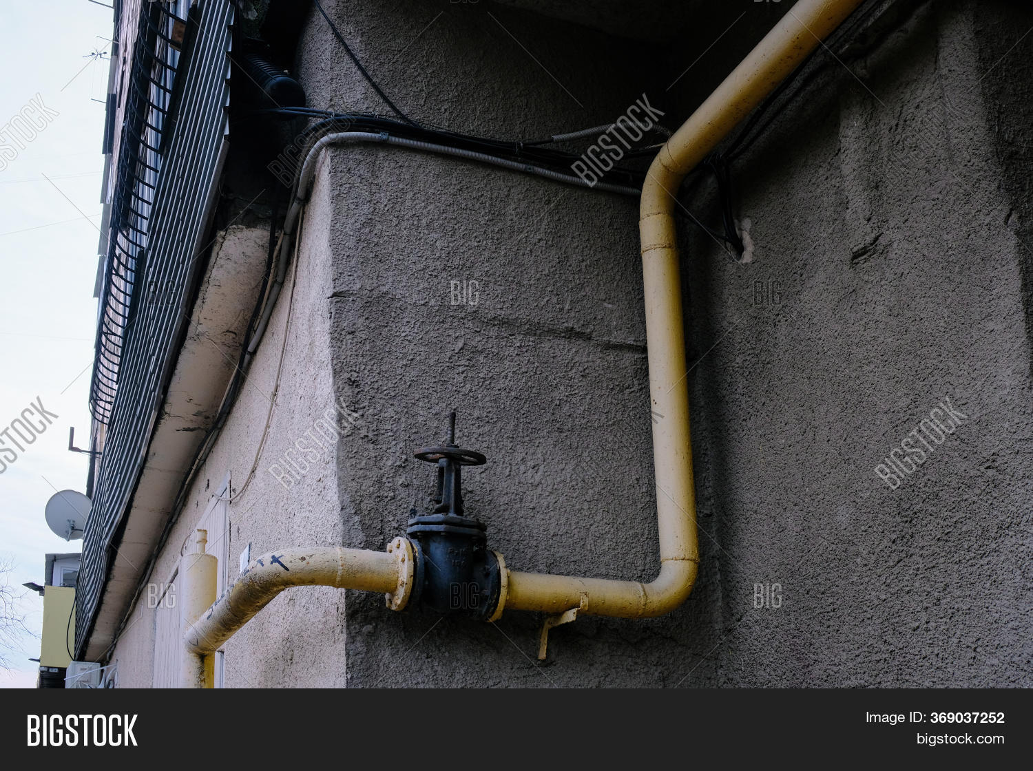 Yellow Gas Pipe Front Image & Photo (Free Trial) Bigstock