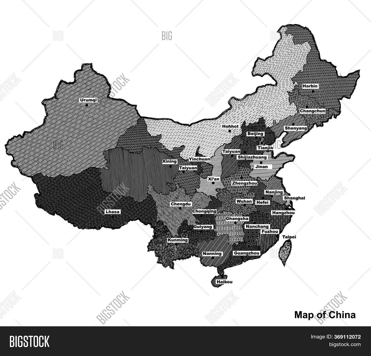 Bright Map China. Map Image & Photo (Free Trial) | Bigstock