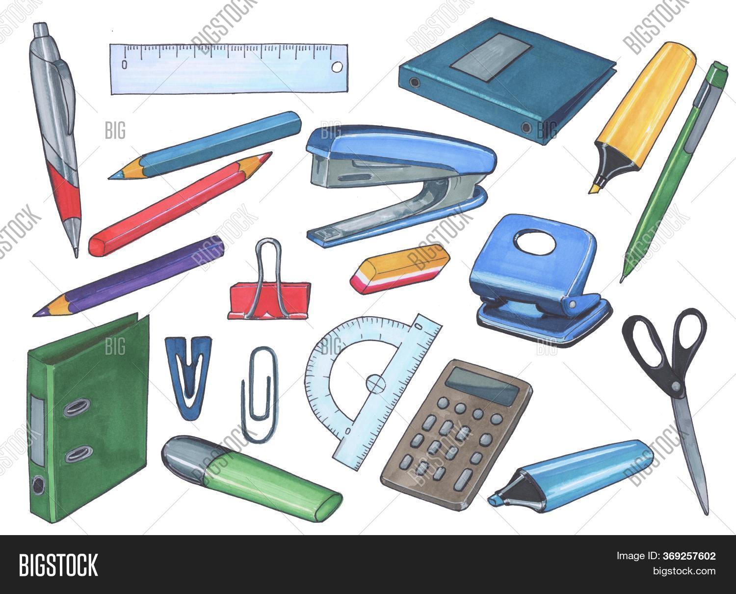 Set Stationery School Image & Photo (Free Trial) Bigstock