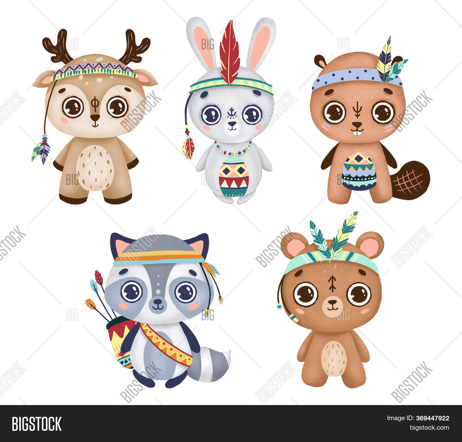 Set Cute Cartoon Image Photo Free Trial Bigstock