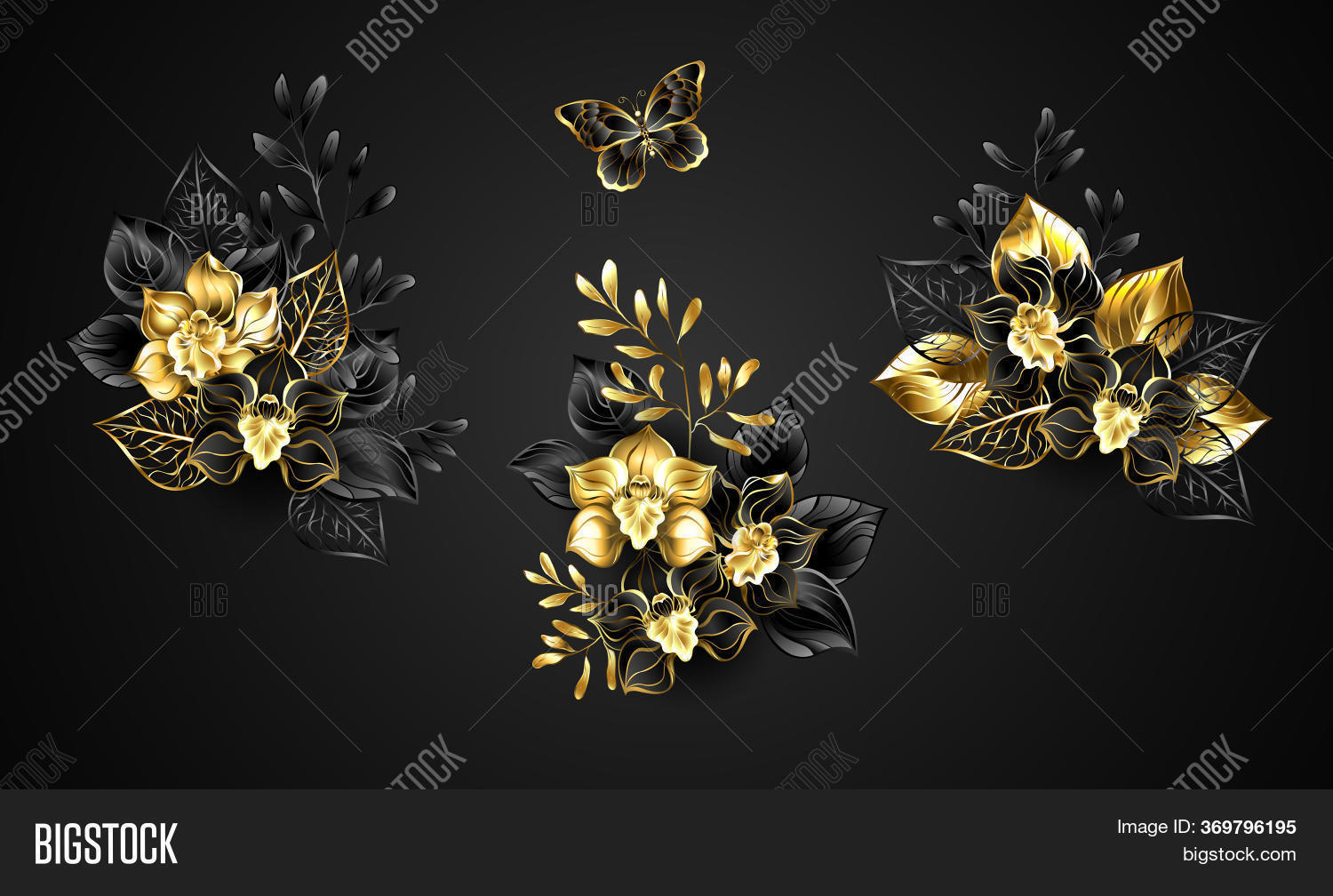 Set Bouquets Black Image & Photo (Free Trial) Bigstock
