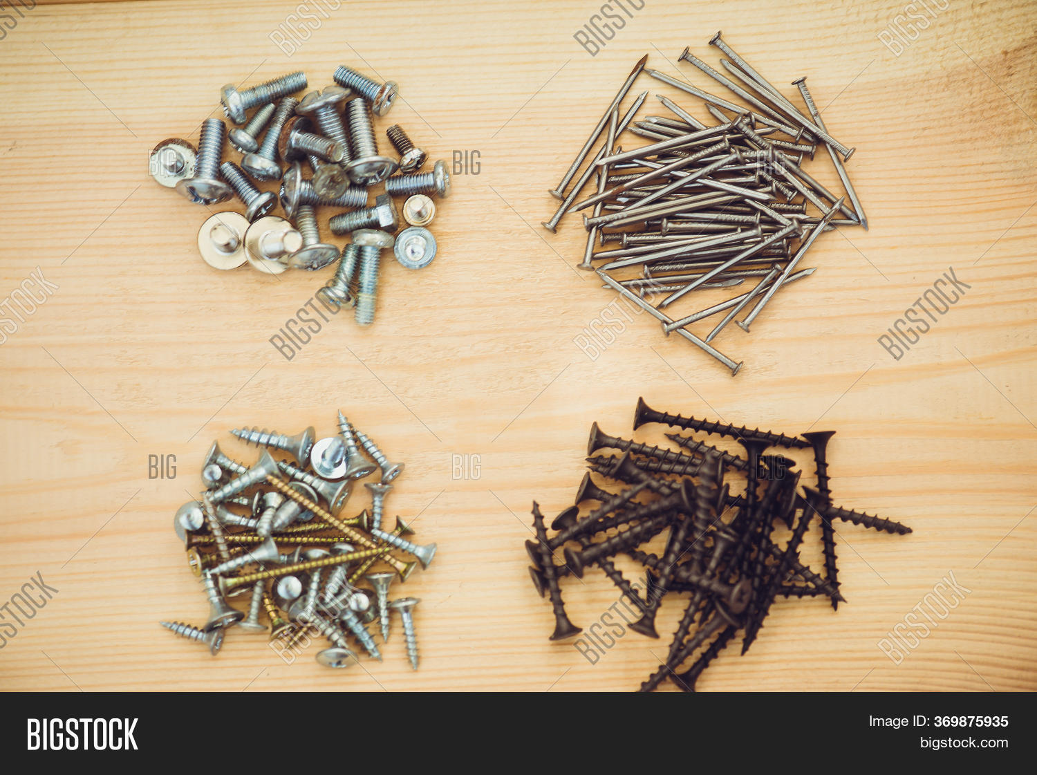 Screws Nails On Wood Image & Photo (Free Trial) Bigstock