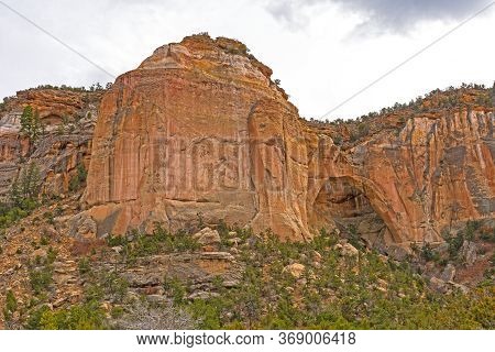 Sandstone Monolith Guarding A Hidden Arch In El Malpais National Monument In New Mexico