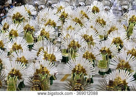 Rio, Brazil - February 21, 2020: Parade Of The Samba School Academicos Do Cubango At The Marques De 