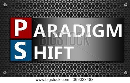 Paradigm Shift Concept On Mesh Hexagon Background, 3d Rendering