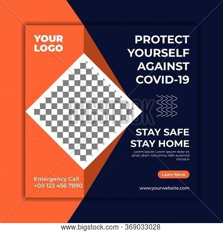 Virus Warning Social Media Square Post Template Design
