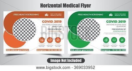 Orange Green Covid Health Horizontal Flyer For Coronavirus