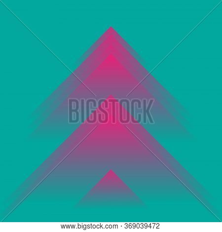 Triangle Geometric Abstract Illustration. Multicolor Image Green And Pink