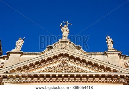 Statues On Top Of Naxxar Parish, Naxxar, Malta, Europe.