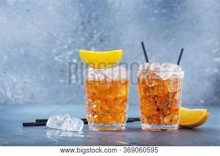 Two Glasses Of A Traitional Italian Cocktail