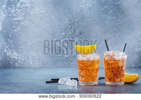 Two Glasses Of A Traitional Italian Cocktail