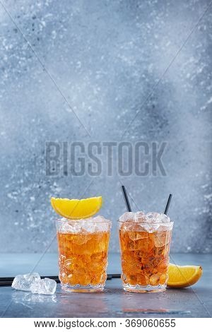 Two Glasses Of A Traitional Italian Cocktail