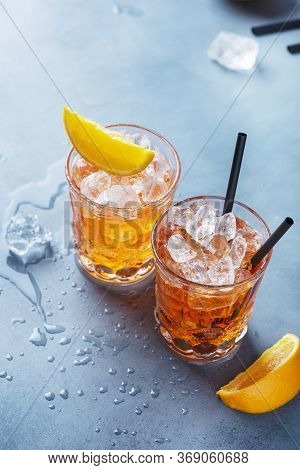 Two Glasses Of A Traitional Italian Cocktail