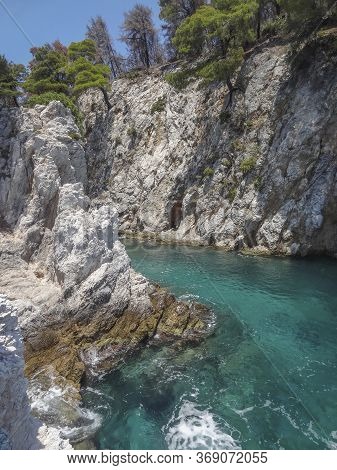Amarantos Rocks At Skopelos Island At The Sporades In Greece