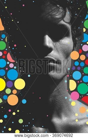 A portrait combined with digital graphics