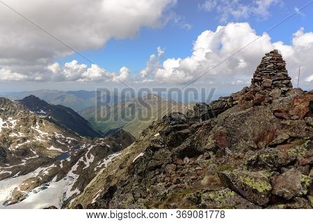 Pic Of Tristaina. Beautiful View Hiking In The Andorra Pyrenees Mountains In Ordino, Near The Lakes 