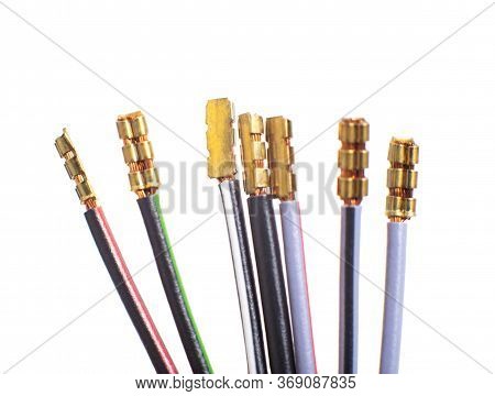 Car Electrical, Multi-colored Wires For Pinout On A White Background, Isolate, Communication