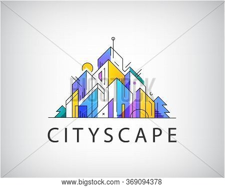 Vector Abstract Real Estate Logo, Illustration, Design For Business Visual