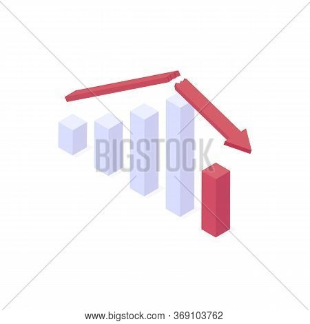 Economic And Financial Crisis Isometric Vector Illustration.