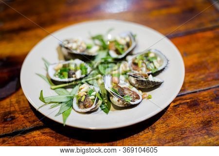 Delicious Vietnamese Mussels In A Restaurant