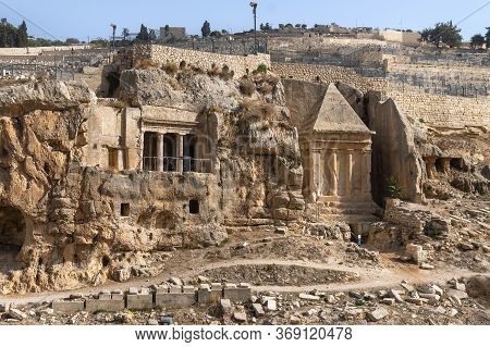 Priest Zechariah Tomb On The Old Cemetery On Mount Of Olives In Jerusalem, Israel.
