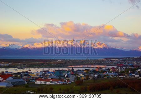 Beautiful Sunset In The City Of Ushuaia