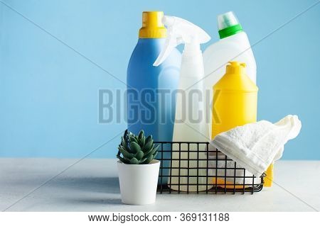Cleaning Products For Cleaning, Disinfection Of The House. The Concept Of Cleaner, The Cleaning Comp