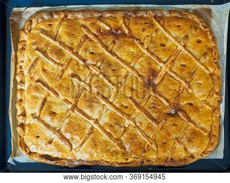 Galician Pie Stuffed With Meat And Tuna, Typical Spanish Food
