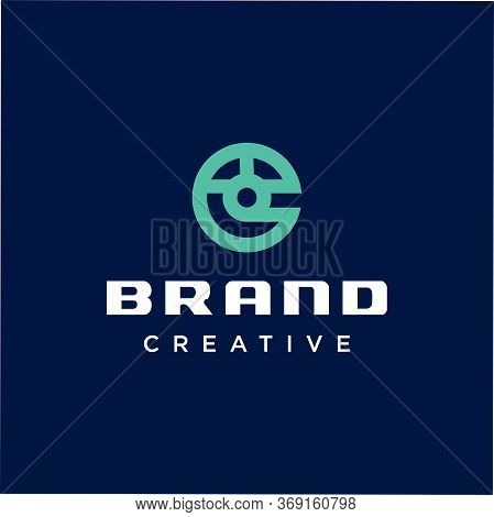 Letter C Tech Logo Design Vector Stock. Circle Tech Logo Template.