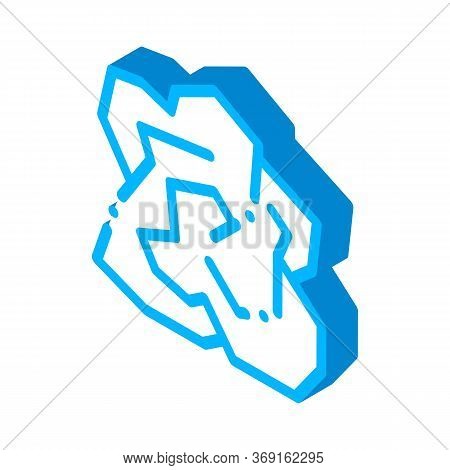 Crumpled Piece Of Paper Vector Isometric Sign. Color Isolated Symbol Illustration