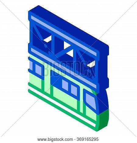 Public Transport Suspention Railway Vector Isometric Sign. Color Isolated Symbol Illustration