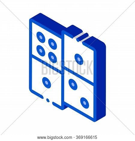 Interactive Kids Game Dominoes Vector Isometric Sign. Color Isolated Symbol Illustration