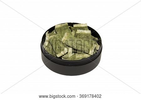 Snus Swedish In Pack. Chewing Tobacco.  Isolated Pattern