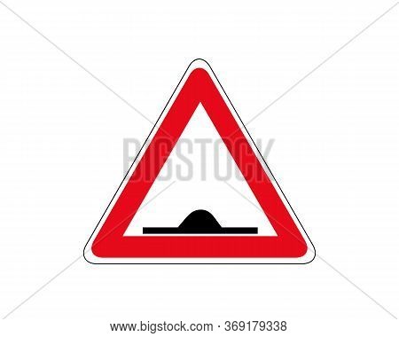 Speed Bumps Warning Of Traffic Signs. Warning Bumps Road Sign