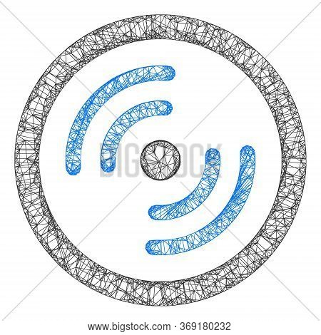 Web Mesh Rotor Rotation Vector Icon. Flat 2d Carcass Created From Rotor Rotation Pictogram. Abstract