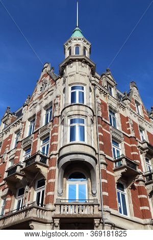 Amsterdam City Architecture - Oude Turfmarkt Residential Buildings. Netherlands Rowhouse.